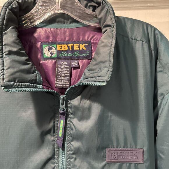 Vintage 90s Eddie Bauer EBTEK Half Zip Pullover Anorak Puffer Tech Jacket Large - Picture 3 of 13
